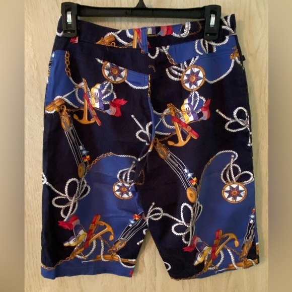 Vintage Lauren Ralph Lauren Nautical Sailing Print Bermuda Shorts Sz 8P - Picture 4 of 10